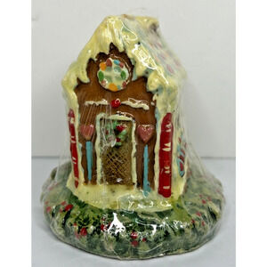 Vintage Wal-Mart Gingerbread House Candle New in Packaging 3.5" x 4" SKU H670
